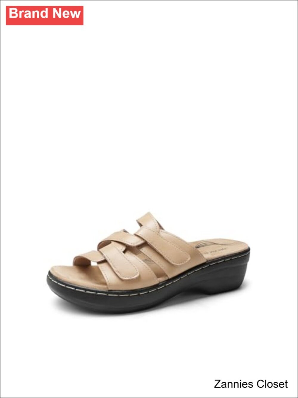 ✨Dream Pairs Women's Slide Sandals Arch Support Slip On Adjustable Strap Faux